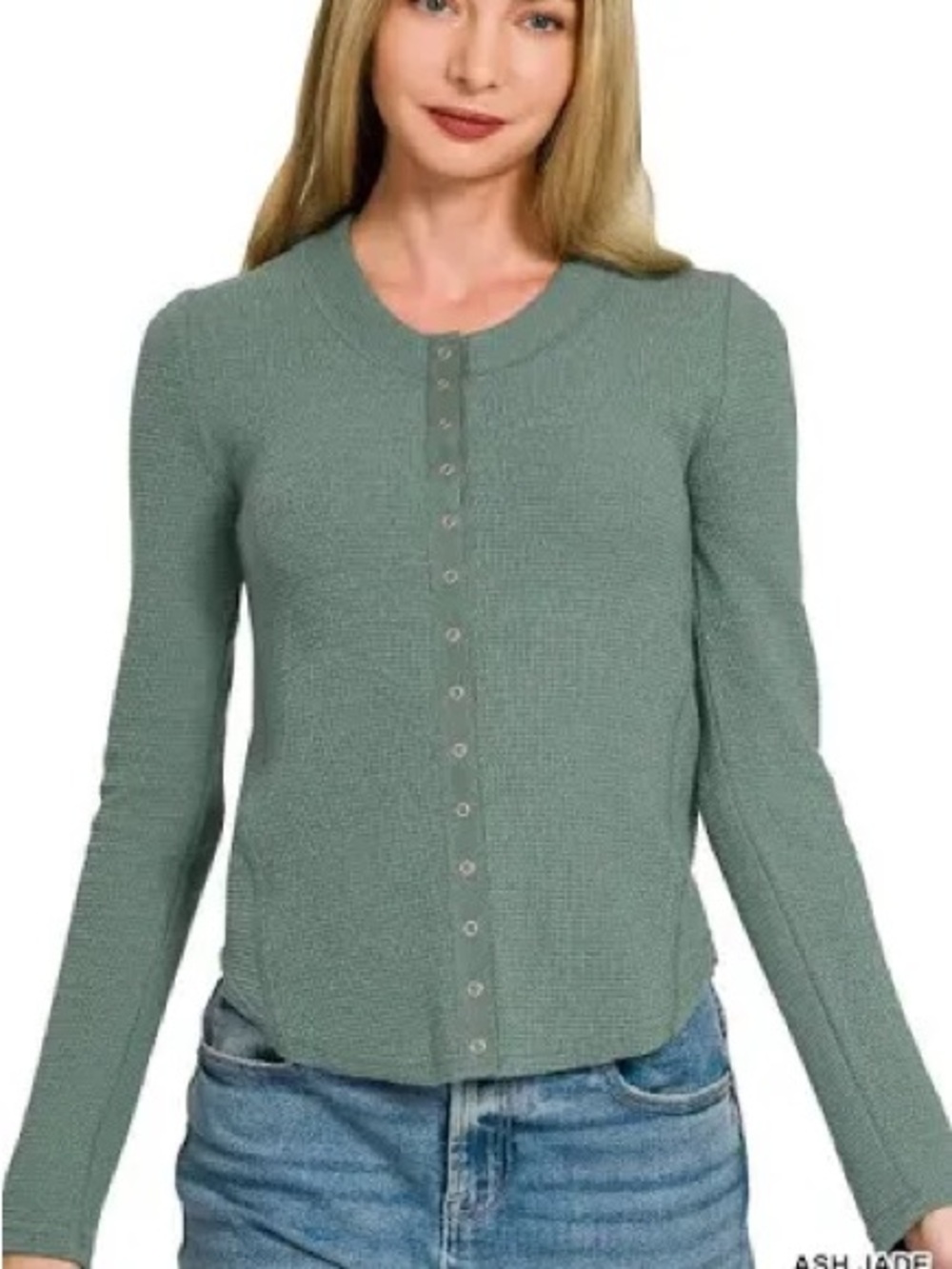 Ash Jade Long-Sleeve Button Front Women’s Sweater